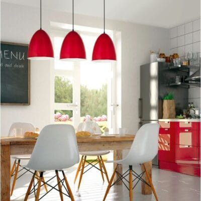 Colgante OVI tres luces en cocina