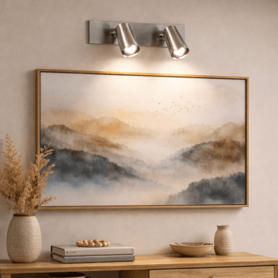 aplique de pared para dos luces acero linea dina