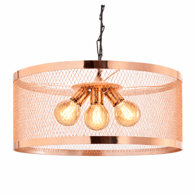 colgante 3 luces con cadena "pilar" cobre