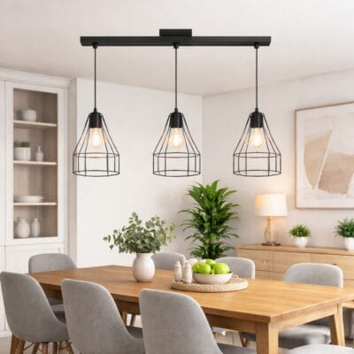 colgantes tres luces jaula botella negro linea cardales