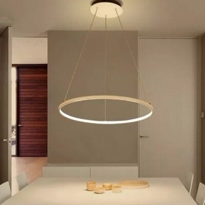 LAMPARA LED CIRCULAR EN COMEDOR
