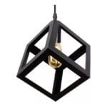 Lampara Colgante Cubo 1 Luz Negro