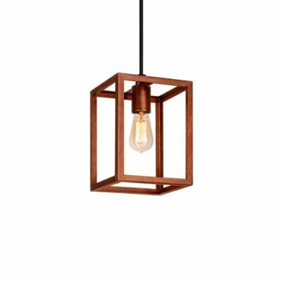 colgante industrial rectangular de hierro 1 luz oxido linea pilar 