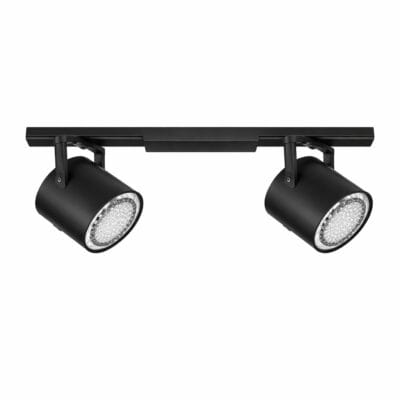 aplique 2 luces cabezal móvil tacho teatro negro base de 50 cm rx linea cabezales