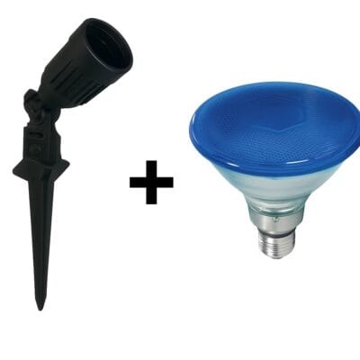 luminaria estanca empotrable par38 azul – ip64