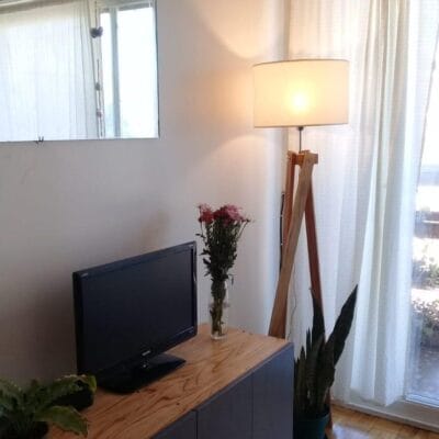 lampara de pie cromo living lara