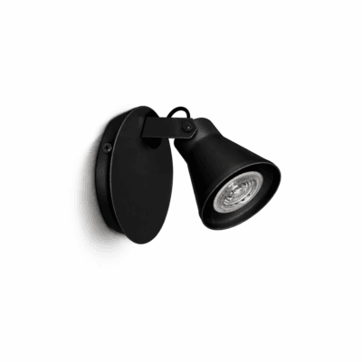 aplique de pared o techo “galia” para dicroica led – negro mate