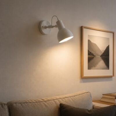 aplique de pared galponera blanco pantalla Ø10cm rolux