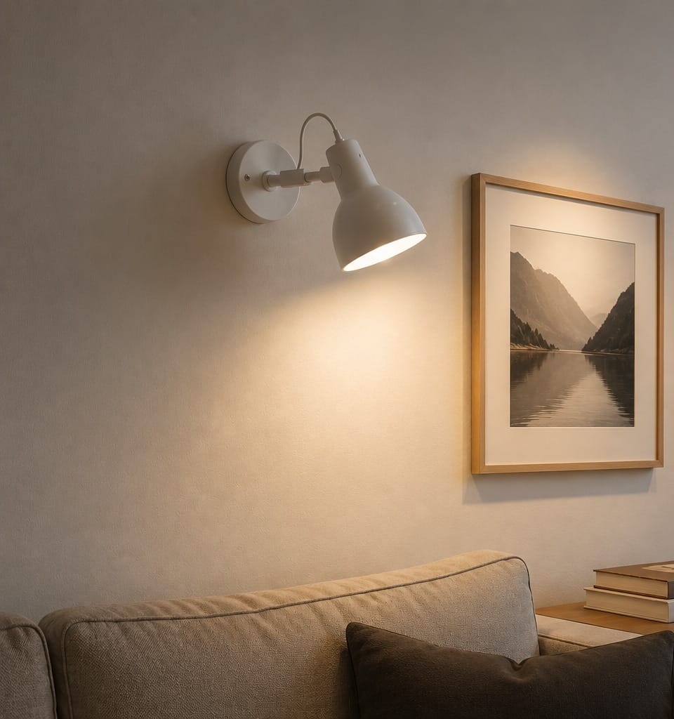 aplique de pared galponera blanco pantalla Ø10cm rolux