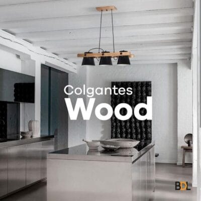 colgante wood 3 luces