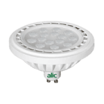 Watts 13W Alimentación 230Vca – 50/60Hz Corriente 115mA Color Luz cálida Temperatura del color 3000º K Flujo lumínico 1100lm Factor de potencia >0.5 Haz de luz 36º CRI >80 Tamaño 111 x 65mm Dimmerizable No Vida útil 15 años** Garantía 2 años Equivalencia en incandescente 75W Nota * Disipador de temperatura Aluplastic * No dimmerizable