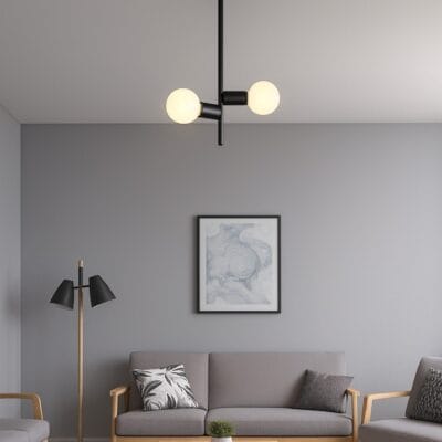 aplique dos luces "kandinsk 14w" luz cálida dimerizable negro