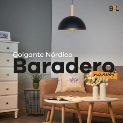 colgante media esfera baradero geo con madera