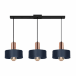 lampara de techo 3 luces Ø20cm negro y cobre balcarce