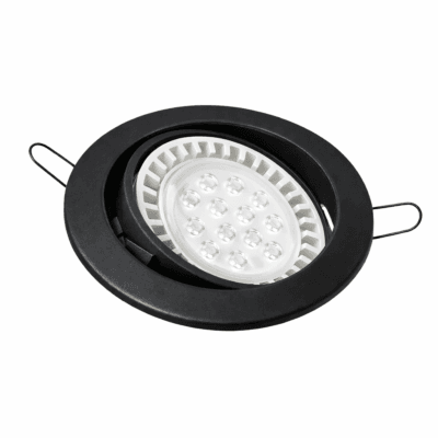 spot metálico de embutir móvil para ar111 Ø15,5 cm negro mate