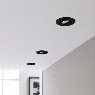 spot metálico de embutir móvil gu10 Ø10 cm negro