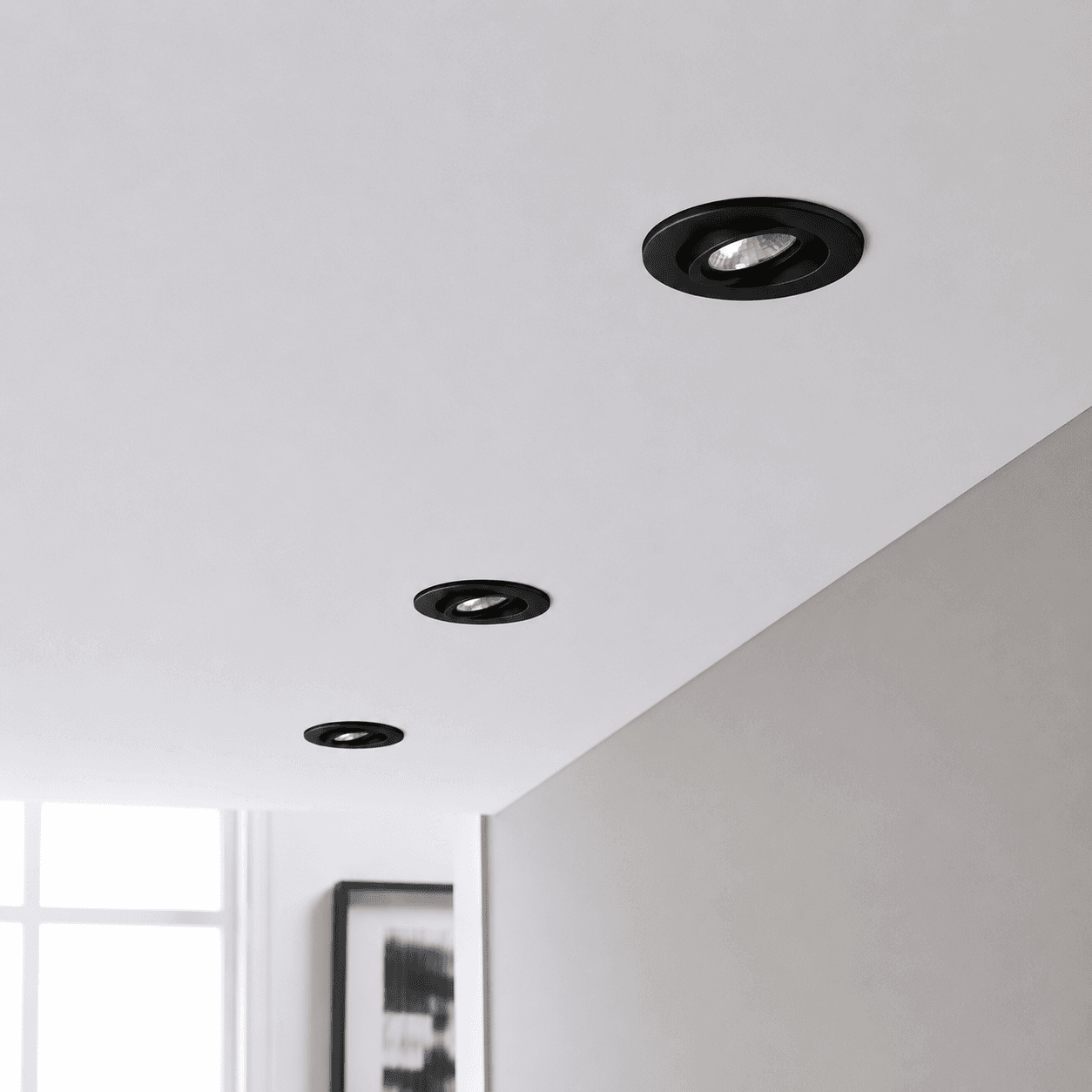 spot metálico de embutir móvil gu10 Ø10 cm negro