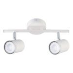 U1022 Aplique/Plafón Blanco con detalle Cromo LÁMPARA: GU10 x 2 MEDIDAS: Barral 30cm.