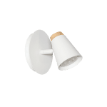 APLIQUE BASE REDONDA 1 LUZ BLANCO CON DETALLE MADERA