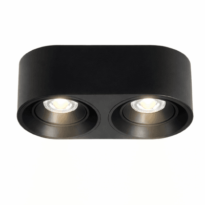 plafon monovolumen 2 luces "fach2" movil antideslumbrante negro