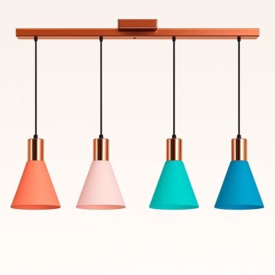 pack x 4 lámpara colgante ostende colores pastel variados