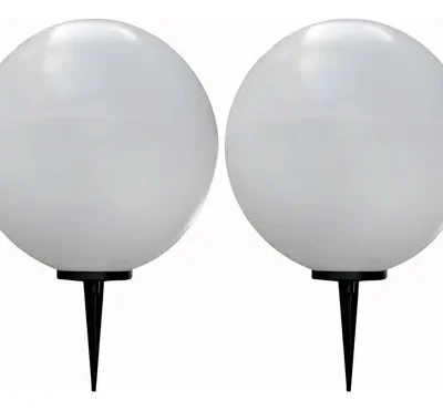 duo esferas luminosas de pvc 35 y 45 cm e27 luz cálida