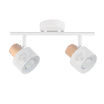 MK-U1002-BL APLIQUE 2 LUCES MÓVIL "LIIV" - BLANCO Y DETALLE EN MADERA
