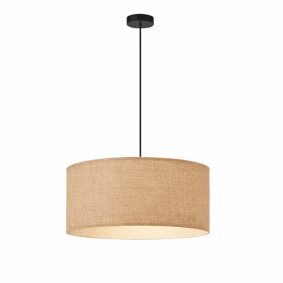 lampara colgante pantalla de tela 40x20cm cañamo oscuro