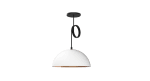 colgante media esfera blanco y cobre bell