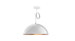 colgante media esfera blanco y cobre bell 06 40 cm