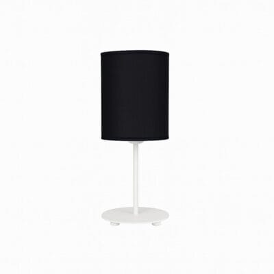 velador libertad blanco con pantalla negro linea clasico
