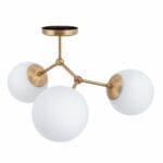 plafon 3 luces "lyna opal" dorado