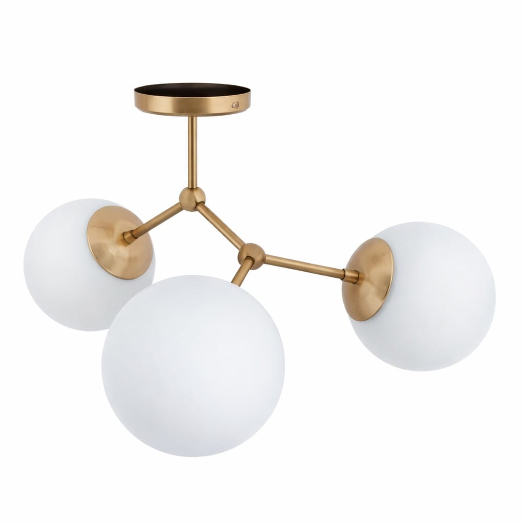 plafon 3 luces "lyna opal" dorado