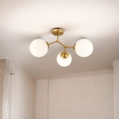plafon 3 luces "lyna opal" dorado