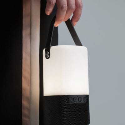 Lampara Led Velador Portatil + parlante Donata Negra Tl2000 Bateria Mks