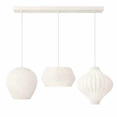 lampara colgante 3 luces " steph" 3d blanco