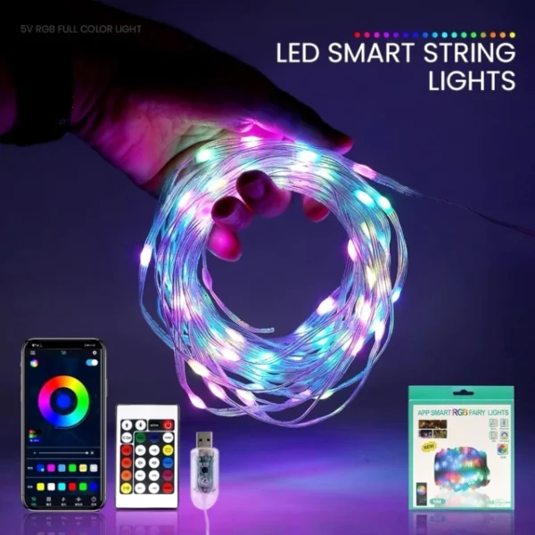 Tira Led Smart RGB Bluetooth 10 Mts Control App - Apto Exterior