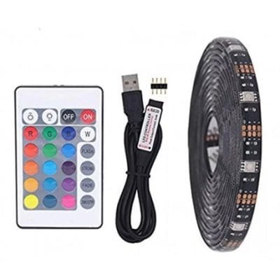 Tira De Led Rgb Para Tv 2Mts Usb Con Control Remoto