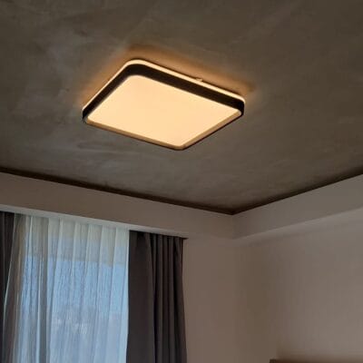 plafon de techo redondo 48w 50x50cm niza negro luz calida