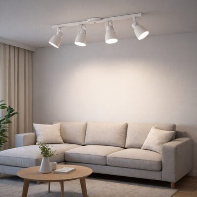 aplique de pared o techo "bolzano" 4 luces blanco