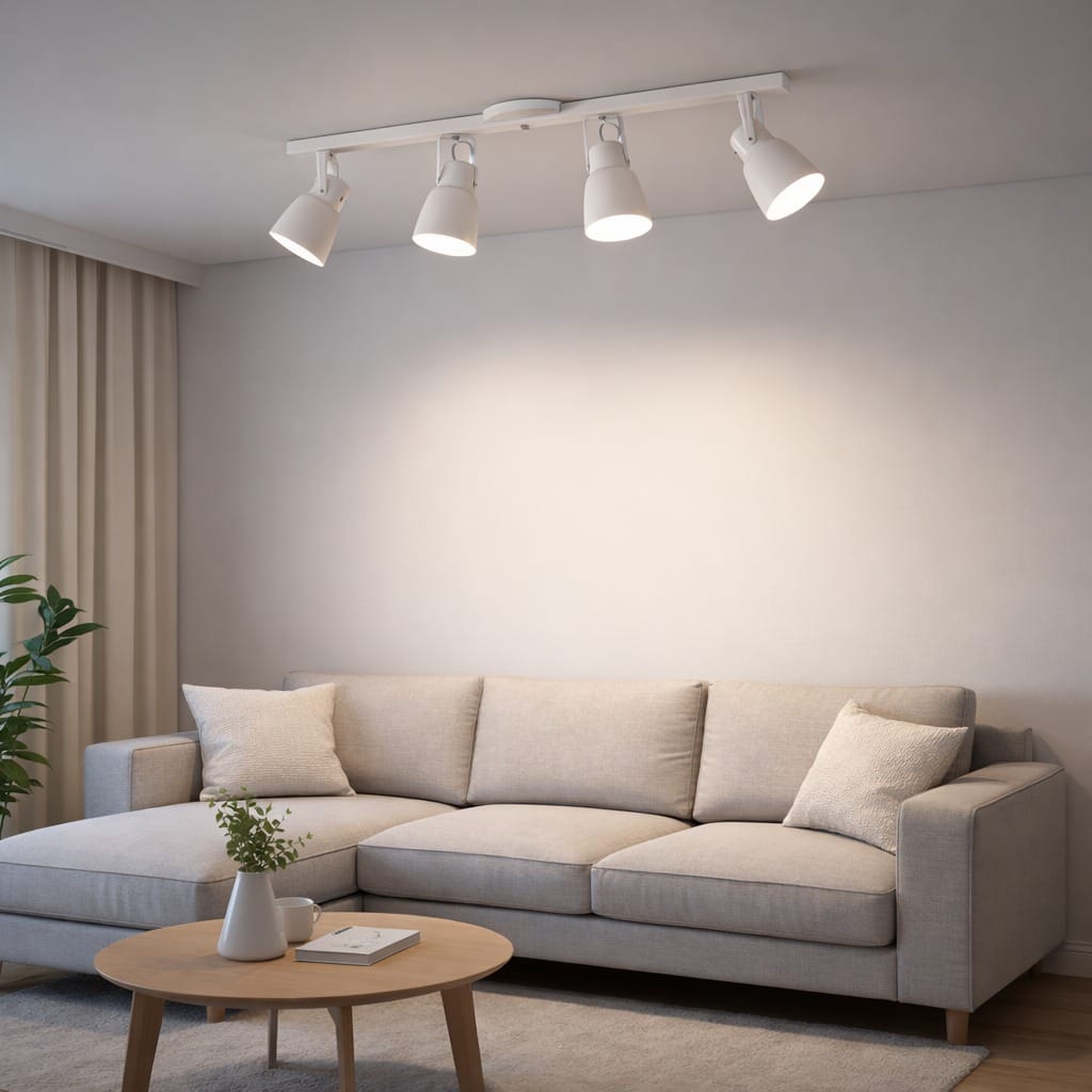 aplique de pared o techo "bolzano" 4 luces blanco