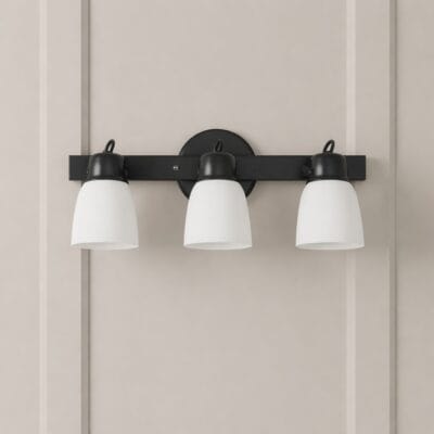 aplique de pared o techo "bolzano" 3 luces negro