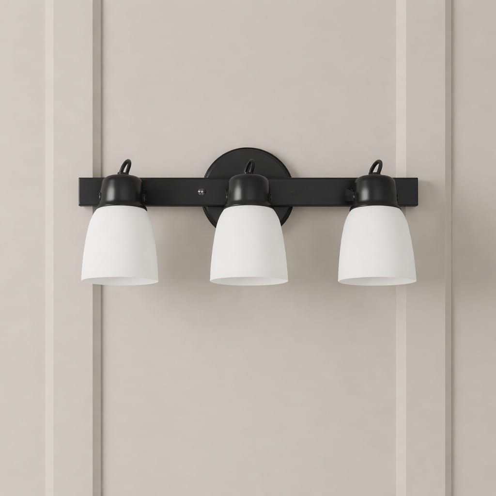 aplique de pared o techo "bolzano" 3 luces negro