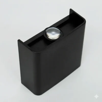 aplique bidireccional becca negro 2 w con lente ip65