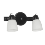aplique de pared o techo "bolzano" 2 luces negro