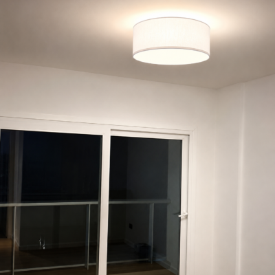 plafon de techo "calma" 2 luces 40 x 15 cm gris venecia