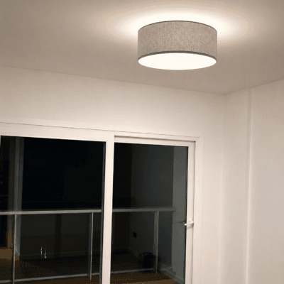 plafon de techo "calma" 2 luces 40 x 15 cm gris venecia