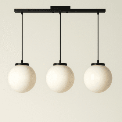 lampara de techo 3 luces "globit 20cm" color opal negro