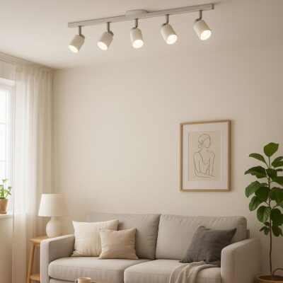 aplique móvil de techo o pared para 4 luces "galia" plateado