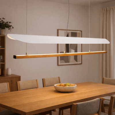 suspendido lineal float blanco y cedro 24w blanco calido